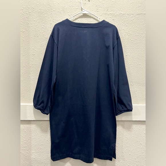 J. Crew Navy Lace Up Balloon Sleeve Dress M - Picture 6 of 7